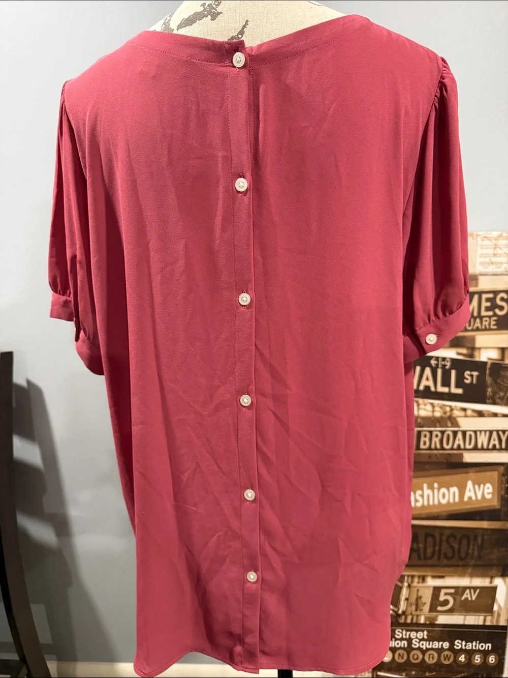 LOFT Rose Pink Short Sleeve Blouse